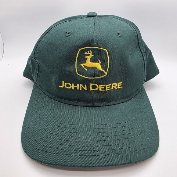 John Deere Vintage Yupoong Snapback Cap Hat Green Embroidered